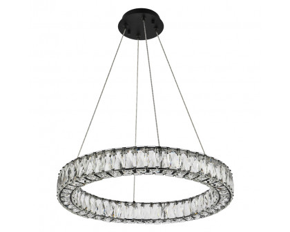 Elegant Monroe Led Chandelier - Black, L 23" (3503D23BK)