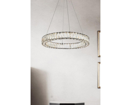 Elegant Monroe Led Chandelier - Black, L 23" (3503D23BK)