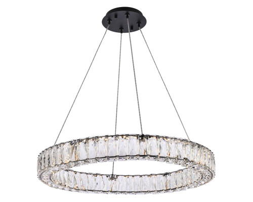 Elegant Monroe Led Chandelier - Black, L 26" (3503D26BK)