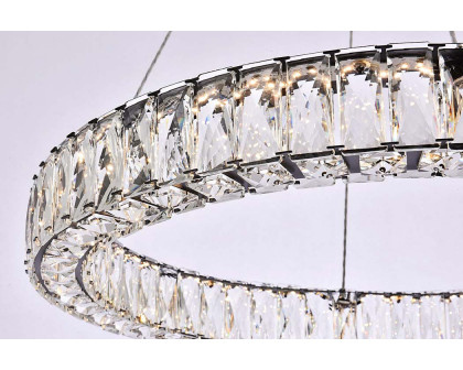 Elegant Monroe Led Chandelier - Black, L 26" (3503D26BK)