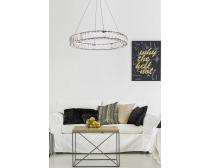 Elegant Monroe Led Chandelier - Black, L 26" (3503D26BK)