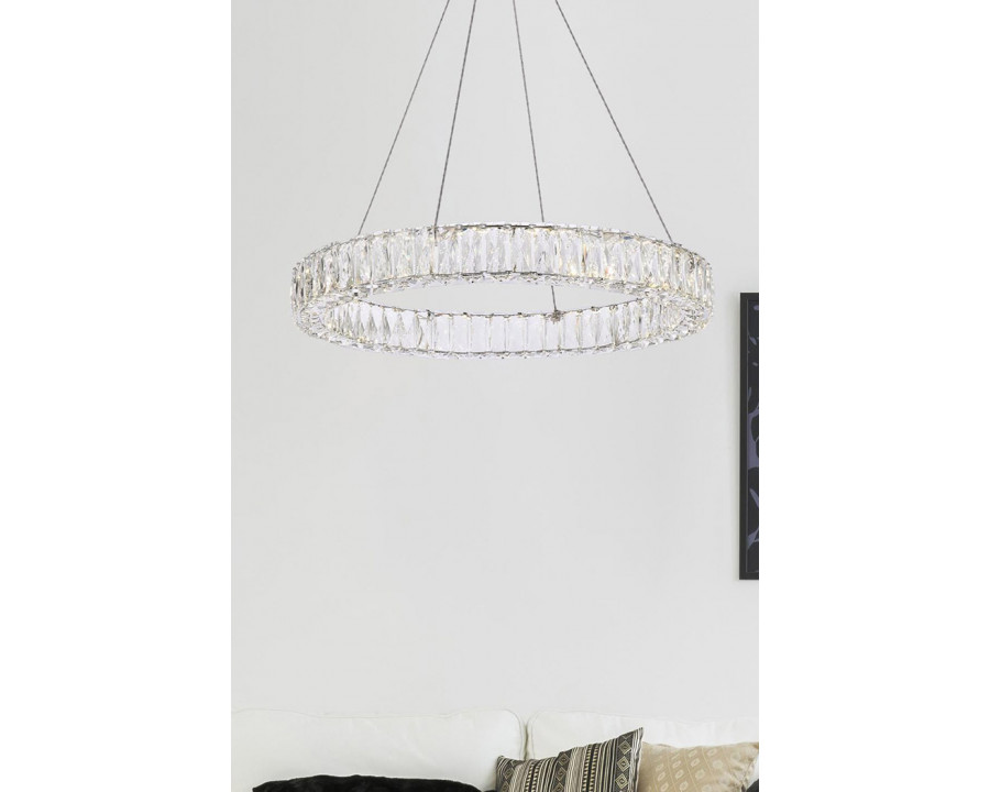 Elegant Monroe Led Chandelier - Chrome, L 26" (3503D26C)