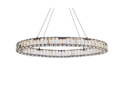 Elegant Monroe Led Chandelier - Black, L 36" (3503D36BK)