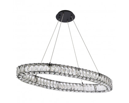 Elegant Monroe Led Chandelier - Black, L 36" (3503D36BK)