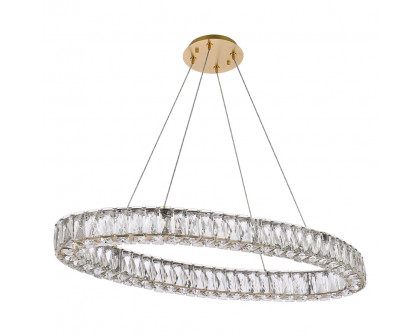 Elegant Monroe Led Chandelier - Gold, L 36" (3503D36G)