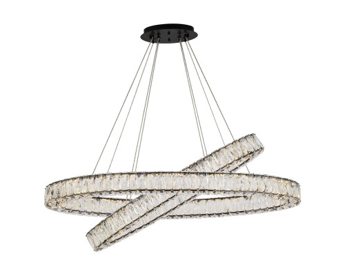 Elegant Monroe Led Chandelier - Black, L 40" (3503D40BK)