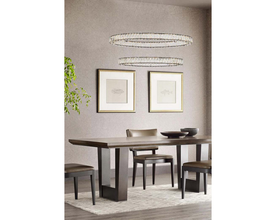 Elegant Monroe Led Chandelier - Black, L 40" (3503D40BK)