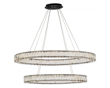 Elegant Monroe Led Chandelier - Black, L 40" (3503D40BK)