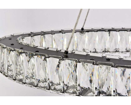 Elegant Monroe Led Chandelier - Black, L 40" (3503D40BK)