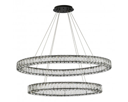 Elegant Monroe Led Chandelier - Black, L 40" (3503D40BK)