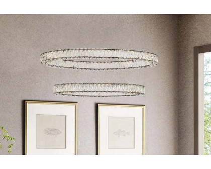 Elegant Monroe Led Chandelier - Black, L 40" (3503D40BK)