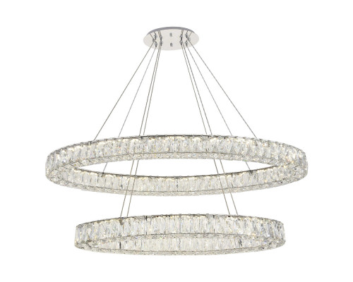 Elegant Monroe Led Chandelier - Chrome, L 41" (3503D40C)