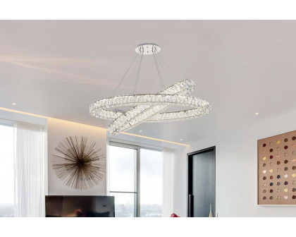 Elegant Monroe Led Chandelier - Chrome, L 41" (3503D40C)