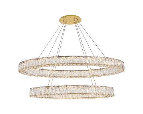 Elegant Monroe Led Chandelier - Gold, L 41" (3503D40G)