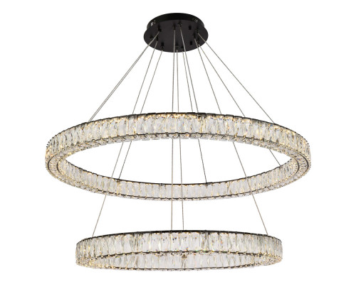 Elegant Monroe Led Chandelier - Black, L 42" (3503D42BK)