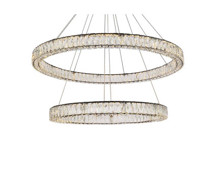 Elegant Monroe Led Chandelier - Black, L 42" (3503D42BK)