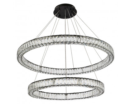 Elegant Monroe Led Chandelier - Black, L 42" (3503D42BK)