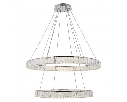 Elegant Monroe Led Chandelier - Chrome, L 42" (3503D42C)