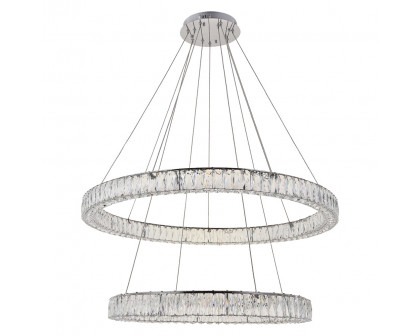 Elegant Monroe Led Chandelier - Chrome, L 42" (3503D42C)