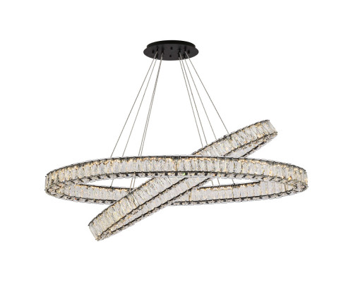 Elegant Monroe Led Chandelier - Black, L 48" (3503D48BK)