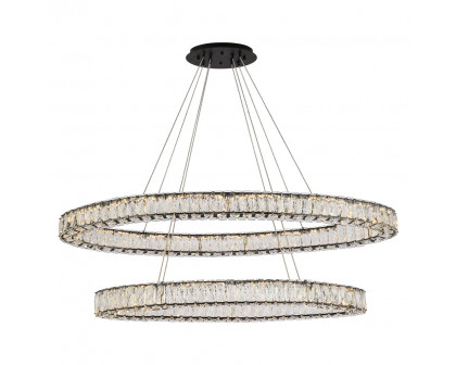 Elegant Monroe Led Chandelier - Black, L 48" (3503D48BK)