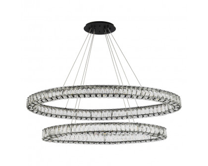 Elegant Monroe Led Chandelier - Black, L 48" (3503D48BK)