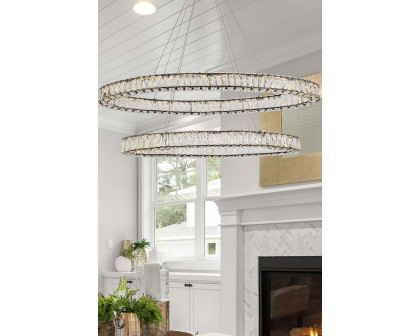 Elegant Monroe Led Chandelier - Black, L 48" (3503D48BK)