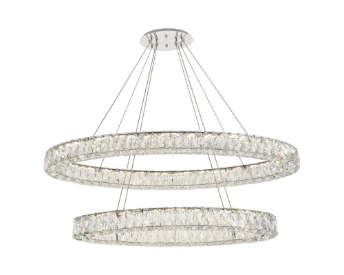 Elegant Monroe Led Chandelier - Chrome, L 48" (3503D48C)