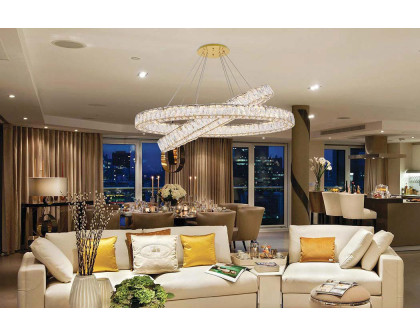 Elegant Monroe Led Chandelier - Gold, L 48" (3503D48G)