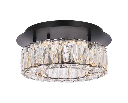 Elegant Monroe Led Flush Mount - Black, L 12" (3503F12BK)