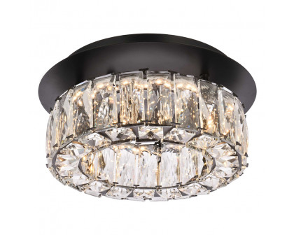 Elegant Monroe Led Flush Mount - Black, L 12" (3503F12BK)