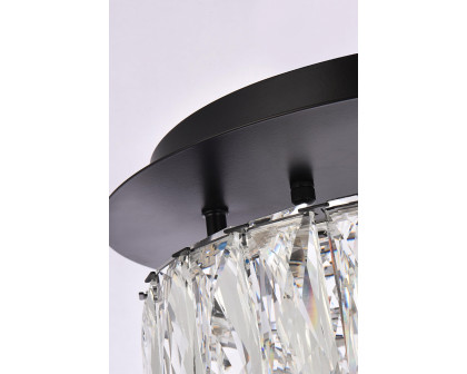 Elegant Monroe Led Flush Mount - Black, L 12" (3503F12BK)