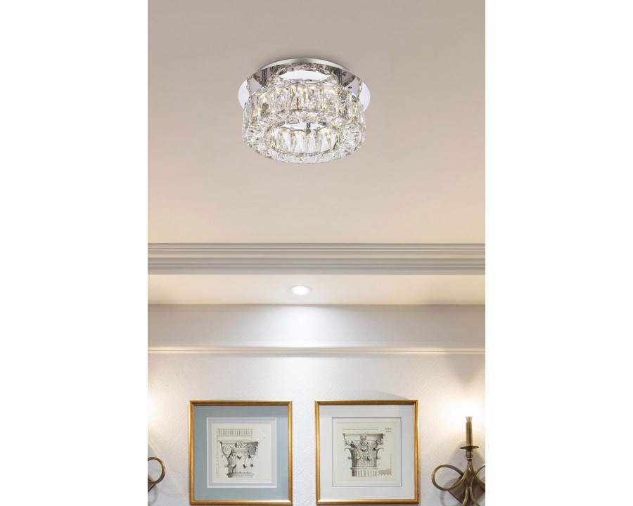 Elegant Monroe Led Flush Mount - Chrome, L 12" (3503F12C)