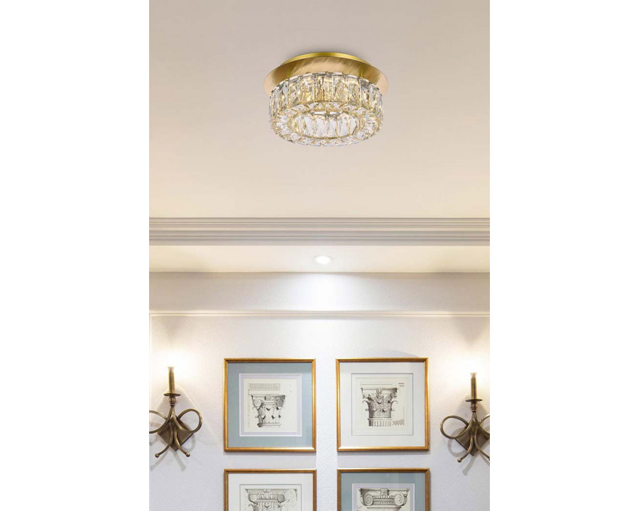 Elegant Monroe Led Flush Mount - Gold, L 12" (3503F12G)