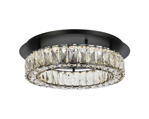 Elegant Monroe Led Flush Mount - Black, L 18" (3503F18BK)