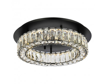 Elegant Monroe Led Flush Mount - Black, L 18" (3503F18BK)