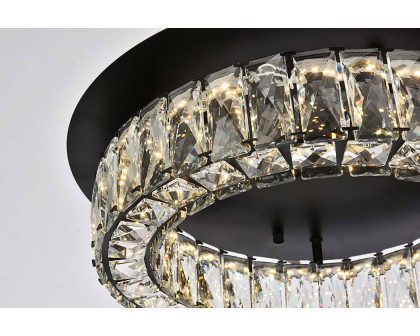 Elegant Monroe Led Flush Mount - Black, L 18" (3503F18BK)