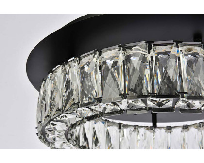 Elegant Monroe Led Flush Mount - Black, L 18" (3503F18BK)