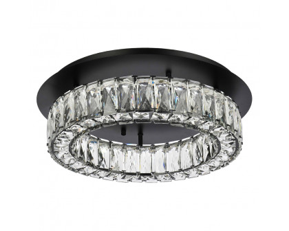 Elegant Monroe Led Flush Mount - Black, L 18" (3503F18BK)