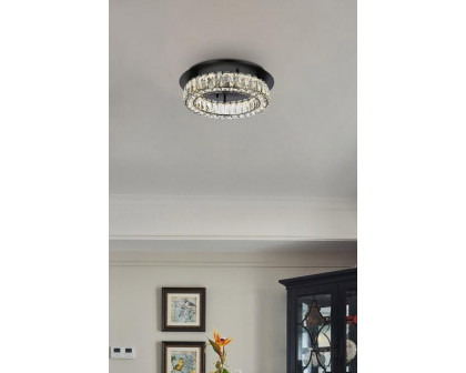 Elegant Monroe Led Flush Mount - Black, L 18" (3503F18BK)