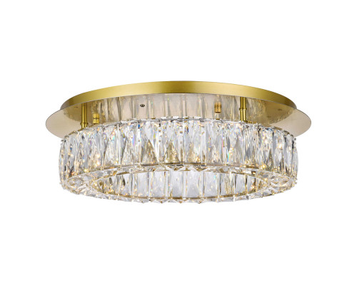 Elegant Monroe Led Flush Mount - Gold, L 18" (3503F18G)