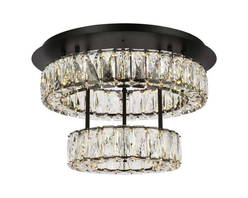 Elegant Monroe Led Flush Mount - Black, L 18", 2 Lights (3503F18L2BK)