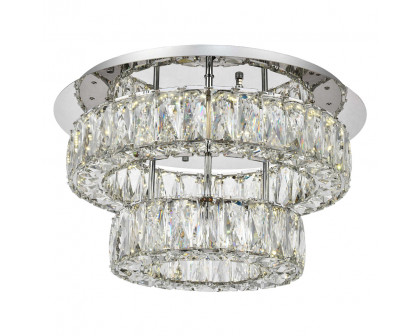 Elegant Monroe Led Flush Mount - Chrome, L 18", 2 Lights (3503F18L2C)