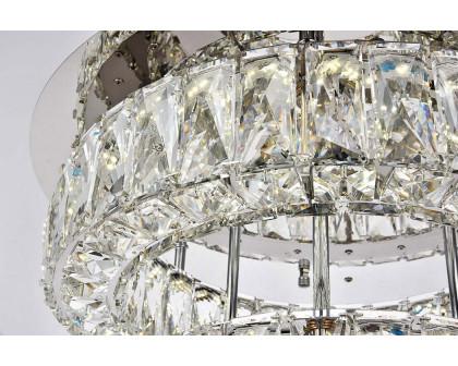 Elegant Monroe Led Flush Mount - Chrome, L 18", 2 Lights (3503F18L2C)