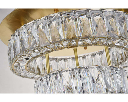 Elegant Monroe Led Flush Mount - Gold, L 18", 2 Lights (3503F18L2G)