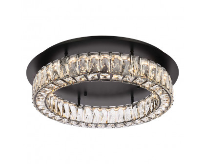 Elegant Monroe Led Flush Mount - Black, L 22" (3503F22BK)