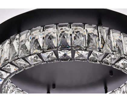 Elegant Monroe Led Flush Mount - Black, L 22" (3503F22BK)