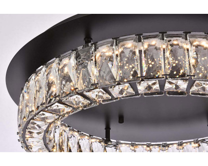 Elegant Monroe Led Flush Mount - Black, L 22" (3503F22BK)