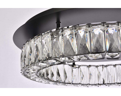 Elegant Monroe Led Flush Mount - Black, L 22" (3503F22BK)