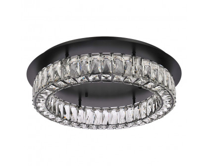 Elegant Monroe Led Flush Mount - Black, L 22" (3503F22BK)